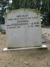 1986 Grafsteen Johanna van Steenderen de Kok [begraafplaats Werkhoven]  